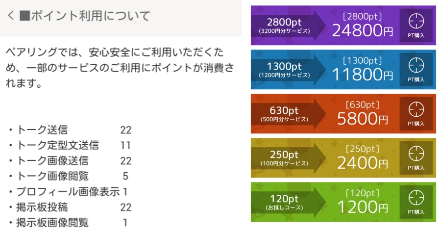 PairRing(ペアリング)ベストマッチングアプリ料金体系