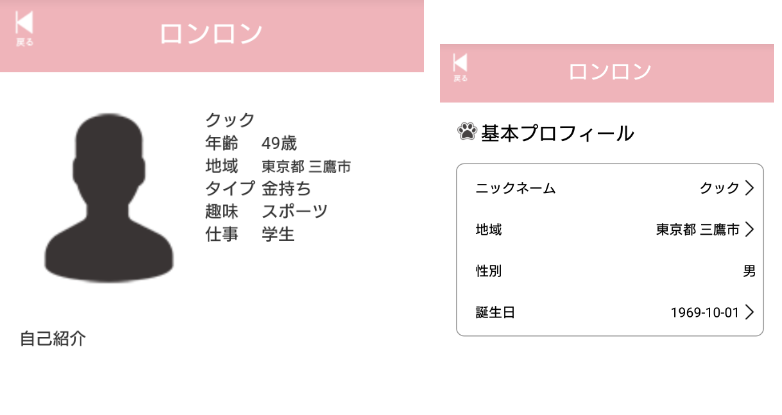 悪質サクラ出会い系アプリ「 Ronron（ロンロン）」プロフィール