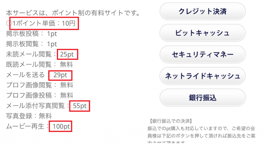 サクラ詐欺出会い系サイト「aiメール」料金体系